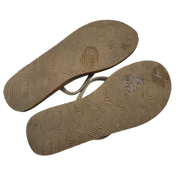 Flojos metalic brown and gold flip flop 10" size 8 beach vacation summer pool - Picture 3 of 9